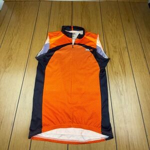 VTG RLX Polo Cycling Vest Mens M‎ Sleeveless Orange Triathlon Bike